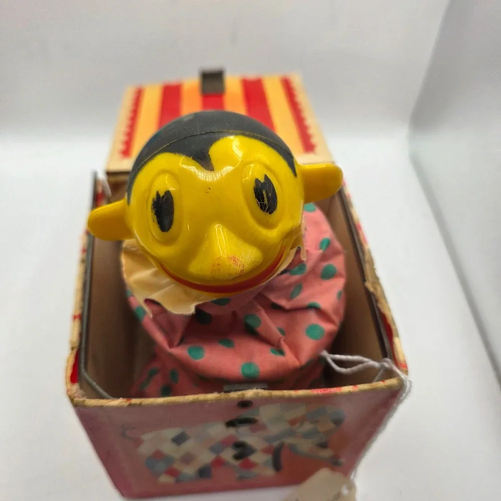Antique Cardboard Jack in the Box Punch Clown Toy Circus Early Vintage Rare